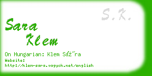 sara klem business card